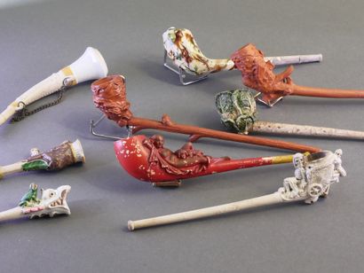 DUMERIL-LEURS.
Lot of 6 enameled fancies:
-the...