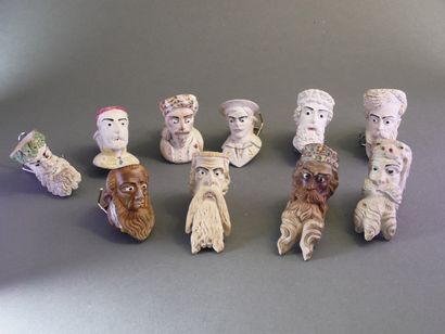 GAMBIER.
Lot of 10 enameled heads:
-N°866,...