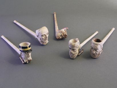 GAMBIER.
Lot of 5 enameled fancies:
-N°1641,...