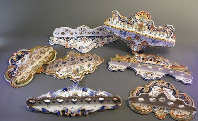 Set of 7 Desvres earthenware pipe racks....