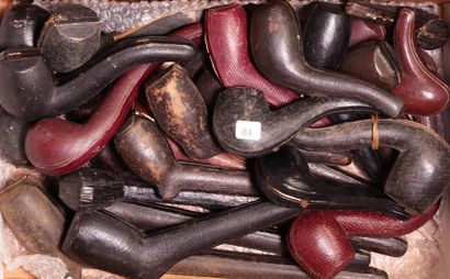 Lot of 29 meerschaum pipes in leather cases....