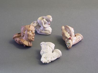 GAMBIER.
Set of 4 enameled heads:
-without...