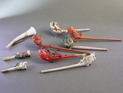 DUMERIL-LEURS.
Lot of 6 enameled fancies:
-the...