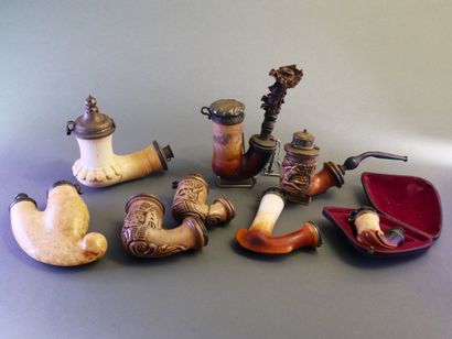 Set of 63 meerschaum fireplaces. Debrecen,...