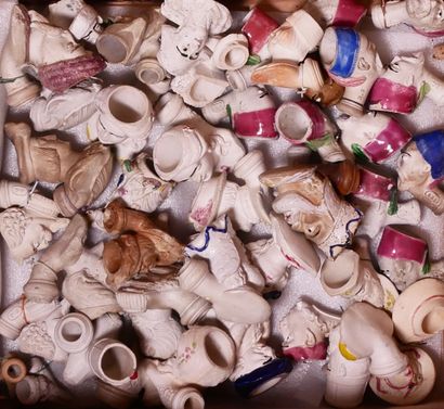 DUTEL-GISCLON.
Nice lot of 63 enameled fireplaces:...