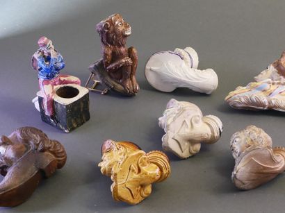 GAMBIER.
Lot of 10 large enameled heads:
-N°668,...