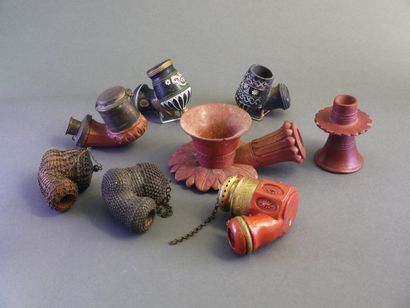 TURKEY.
Lot of 45 red clay pipe stoves with...