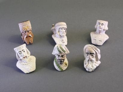 DUMERIL-LEURS.
Set of 6 enamelled fireplaces:
-Crossed.
-Charlemagne.
-Bedouin.
-Algerian.
-Empire...