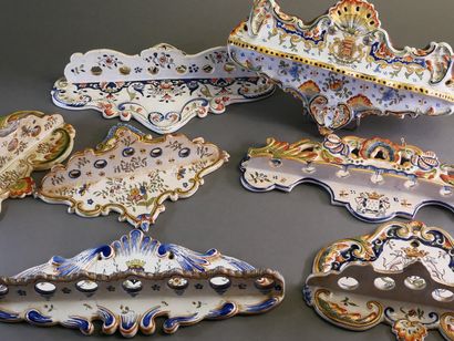 Set of 7 Desvres earthenware pipe racks....
