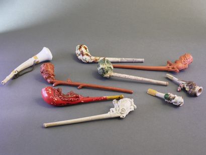 DUMERIL-LEURS.
Lot of 6 enameled fancies:
-the...