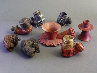 TURKEY.
Lot of 45 red clay pipe stoves with...