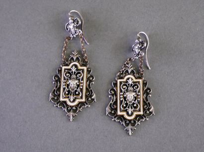 A charming pair of silver (800/°°) and enamel...