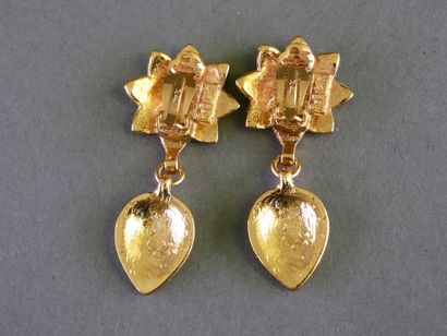 YSL
Pair of gold-tone metal clip-on earrings...