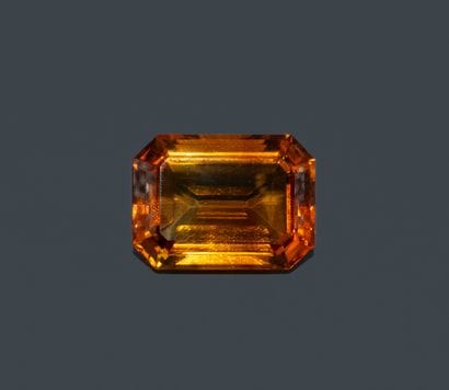 Rectangular Madeira citrine with beveled...