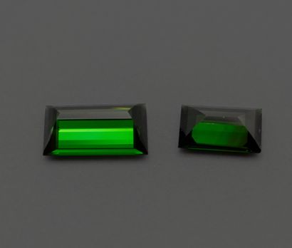 Set of 2 chromium-bearing tourmalines (verdelite)...