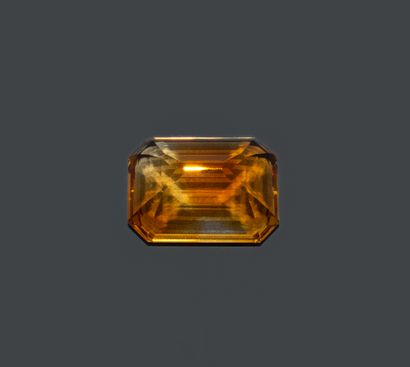 Rectangular Madeira citrine with beveled...