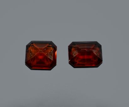 Set of 2 Madeira citrines—one square and...