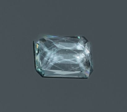 Rectangular aquamarine with beveled edges,...