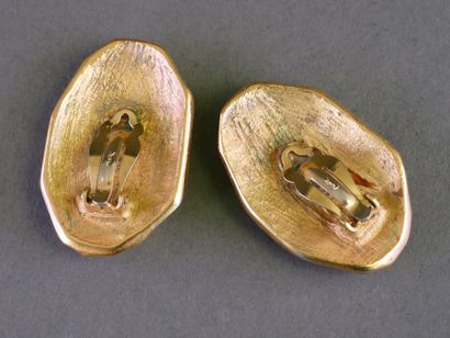 YSL
Pair of gold-tone metal clip-on earrings,...