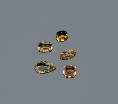 Set of 5 imperial topaz stones, various shapes....