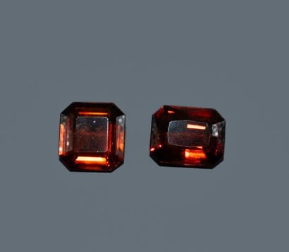 Set of 2 Madeira citrines—one square and...