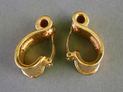 YSL
Pair of gold-tone metal clip-on earrings...