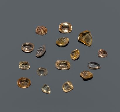Set of 16 imperial topaz stones to be recut...