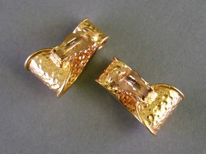 YSL
Pair of gold-tone metal clip-on earrings...