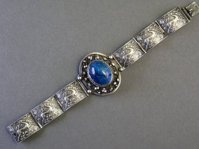 ARTICULATED BRACELET in silver (min. 800/°°),...