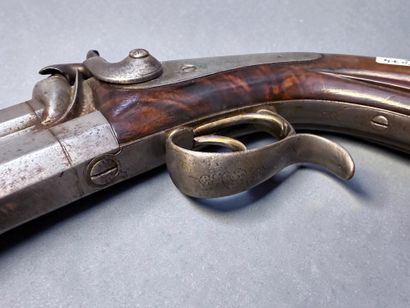 Pistolet civil stéphanois, double, à percussion,...
