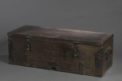 Magnifique caisse en bois, à ferrures en...