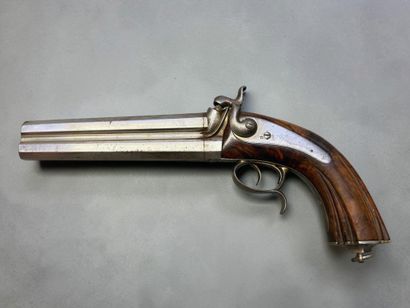 Pistolet civil stéphanois, double, à percussion,...