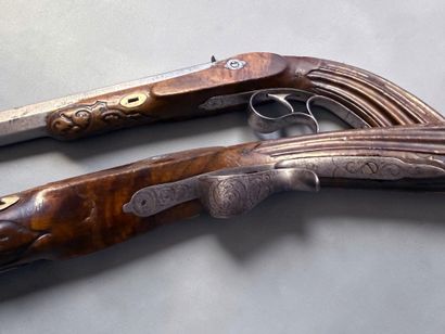 Paire de pistolets de tir, à percussion
Canons...