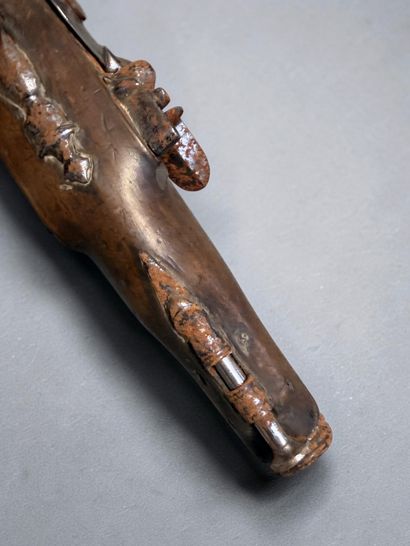 Pistolet, à silex
Canon rond, à bourrelet...