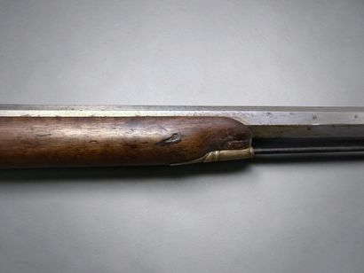 Fusil de chasse, à silex
Canon à pans. Platine...