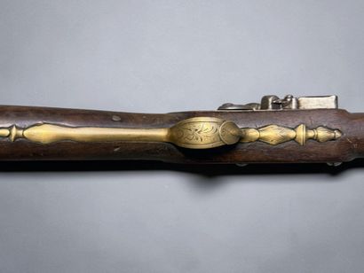 Fusil de chasse, à silex
Canon à pans. Platine...