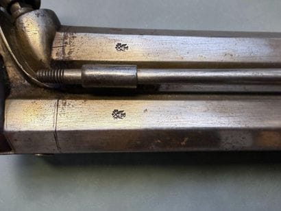 Pistolet civil stéphanois, double, à percussion,...