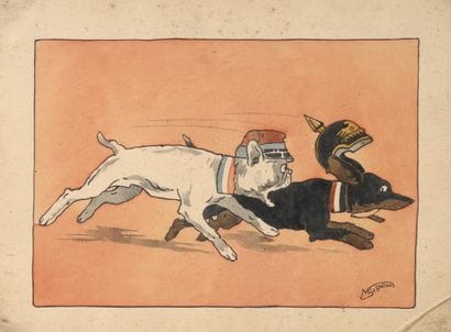 Ecole française vers 1900 
Chien français...