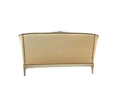 Moulded and carved wood basket sofa 
Floral...