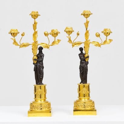 RARE PAIRE DE CANDELABRES
Paire de candélabres...