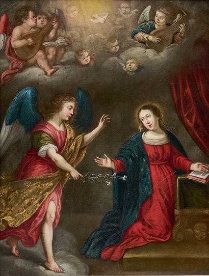 ENTOURAGE DE WILLEM VAN HERP (1614-1677)
L'annonciation,...