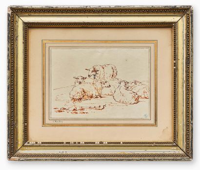 JACOB VAN STRY (1756-1815) ATTRIBUÉ À
Moutons...