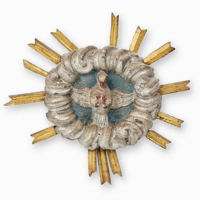 BOIS SCULPTÉ, POLYCHROMÉ, DORÉ ET ARGENTÉ...
