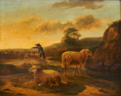 ATTRIBUÉ À BALTHAZAR PAUL OMMEGANCK (1755-1826)
Berger...