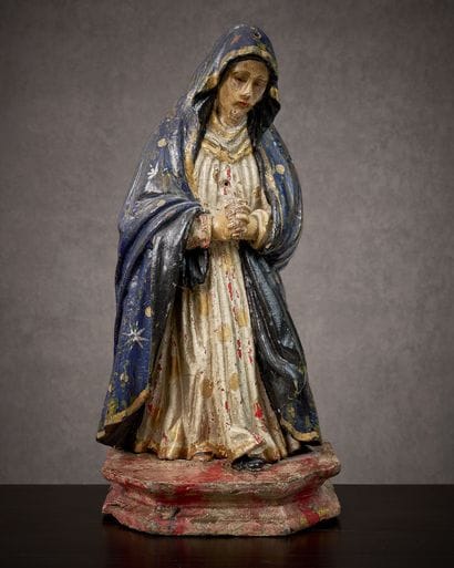 VIERGE DE CALVAIRE
en bois sculpté en ronde-bosse,...