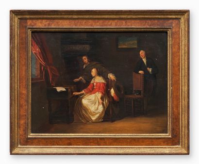 ÉCOLE BELGE, XIXÈME SIÈCLE
La Leçon de musique
Huile...