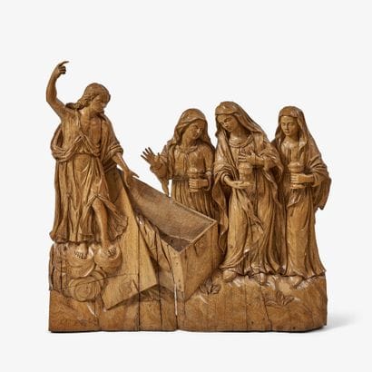 GROUPE EN CHÊNE SCULPTÉ REPRÉSENTANT LES...