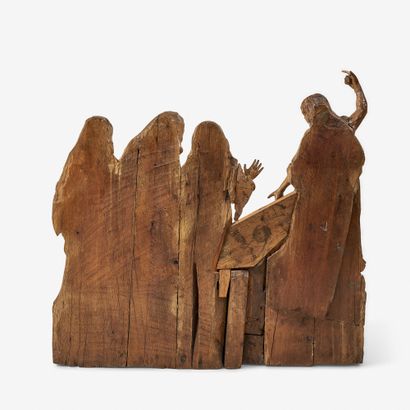 GROUPE EN CHÊNE SCULPTÉ REPRÉSENTANT LES...