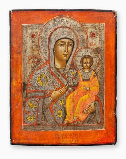 ICÔNE DE LA MÈRE DE DIEU DE SMOLENSK.
Tempera...