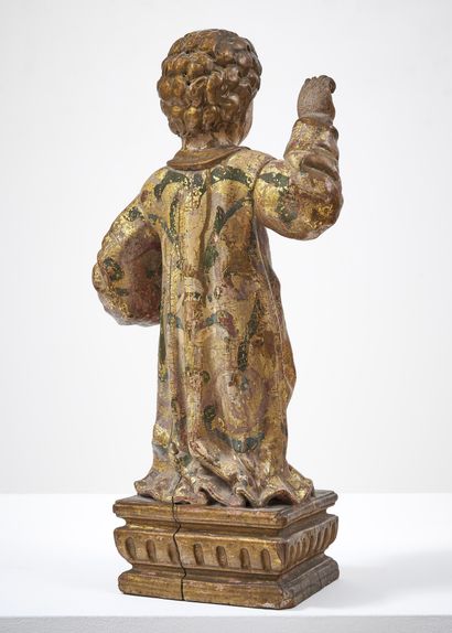ENFANT JÉSUS BÉNISSANT
en bois de résineux...